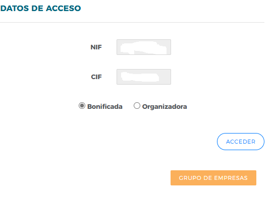 Datos de acceso a FUNDA